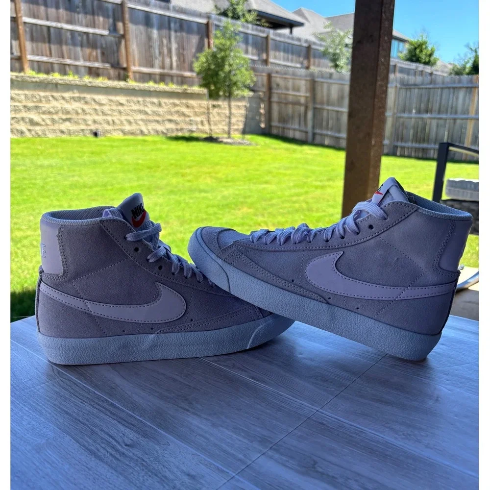 Nike Blazer Mid 77 4.5Y Purple Iced Lilac Suede High Top Sneakers